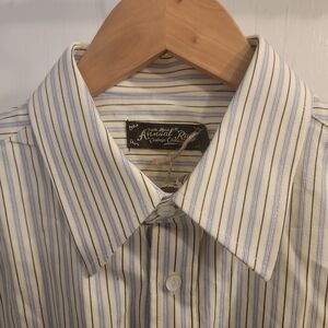 1930s style new vintage Yarn-Dyed Striped Dress Shirt by Annual Ring size M
